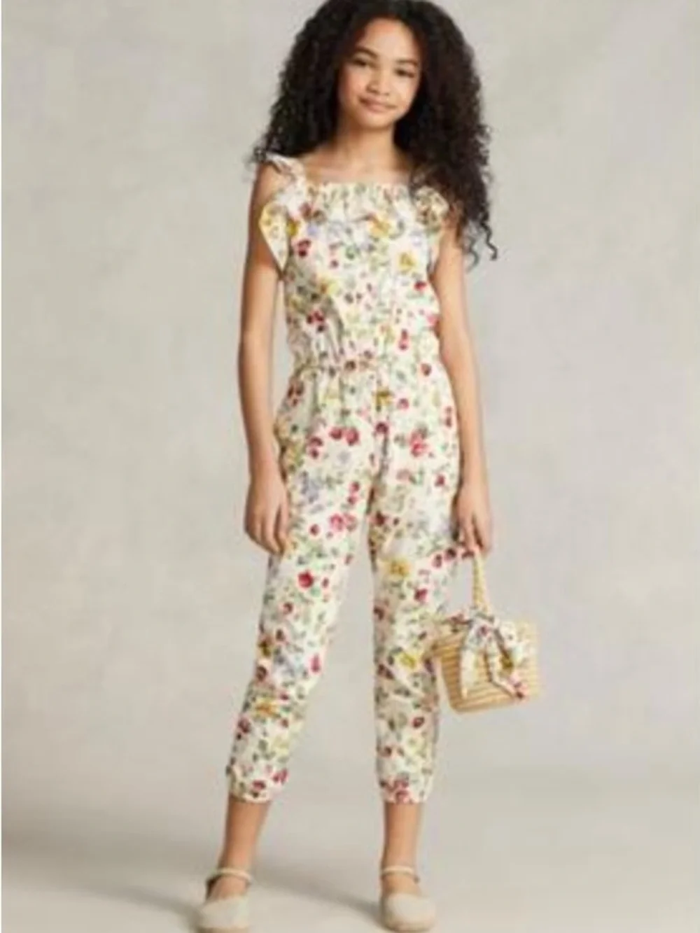 Polo by Ralph Lauren Jumpsuit Floral & Strawberry Off-Shoulder